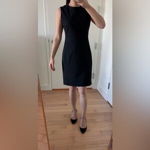 Theory Good Wool Sleeveless Sheath Black Mini Dress size 0